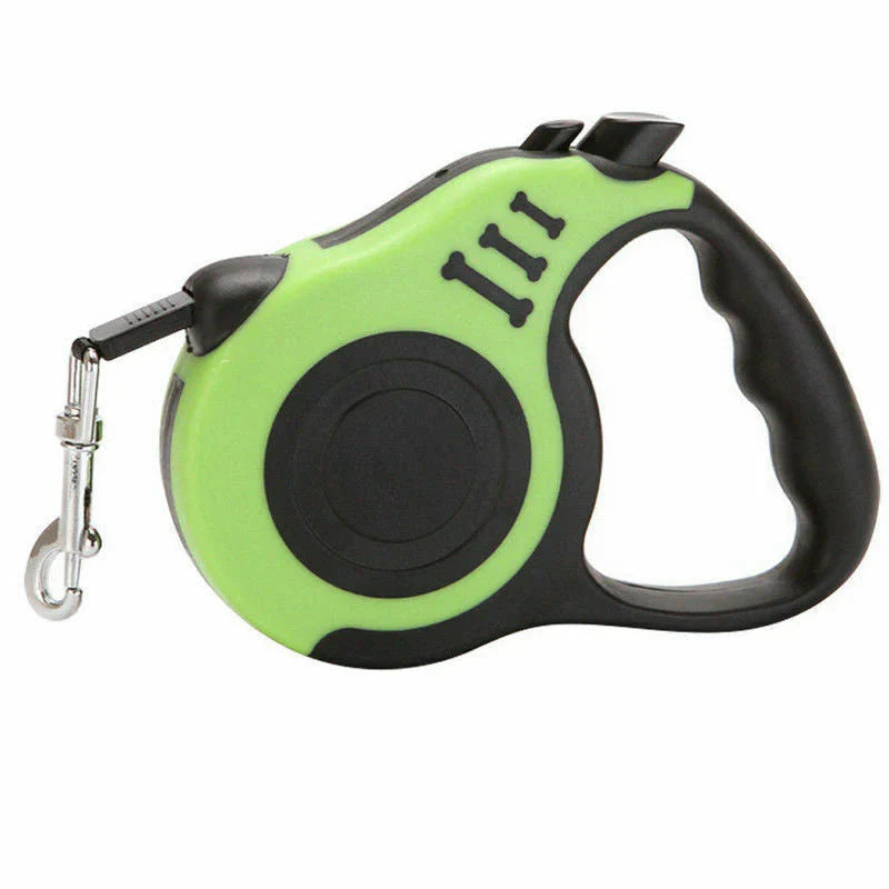 Flexible retractable dog leash for small and medium-sized pets-Green