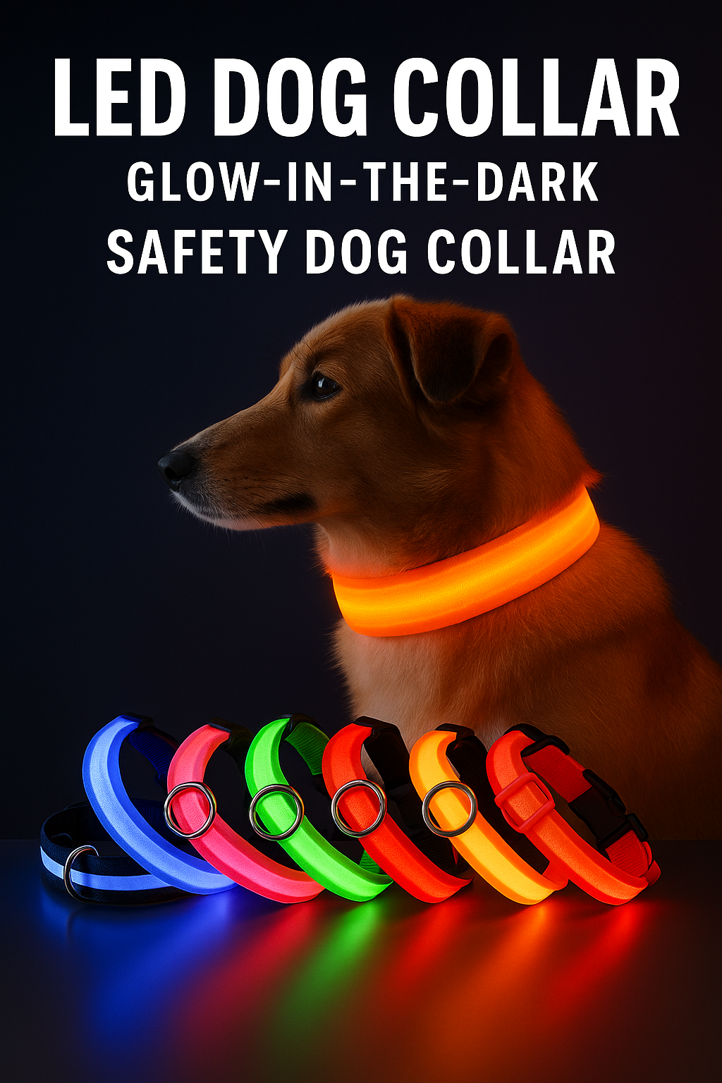 Led Dog Collar – Glow-in-the-Dark -Dog Safety Collar