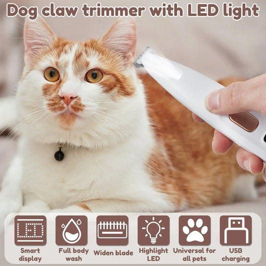 Dog Paw Trimmer – LED, Waterproof & Rechargeable Grooming