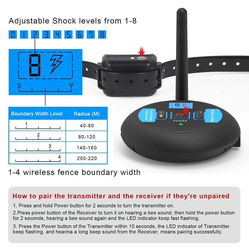 200m Dog Wireless Fence – Waterproof & Rechargeable