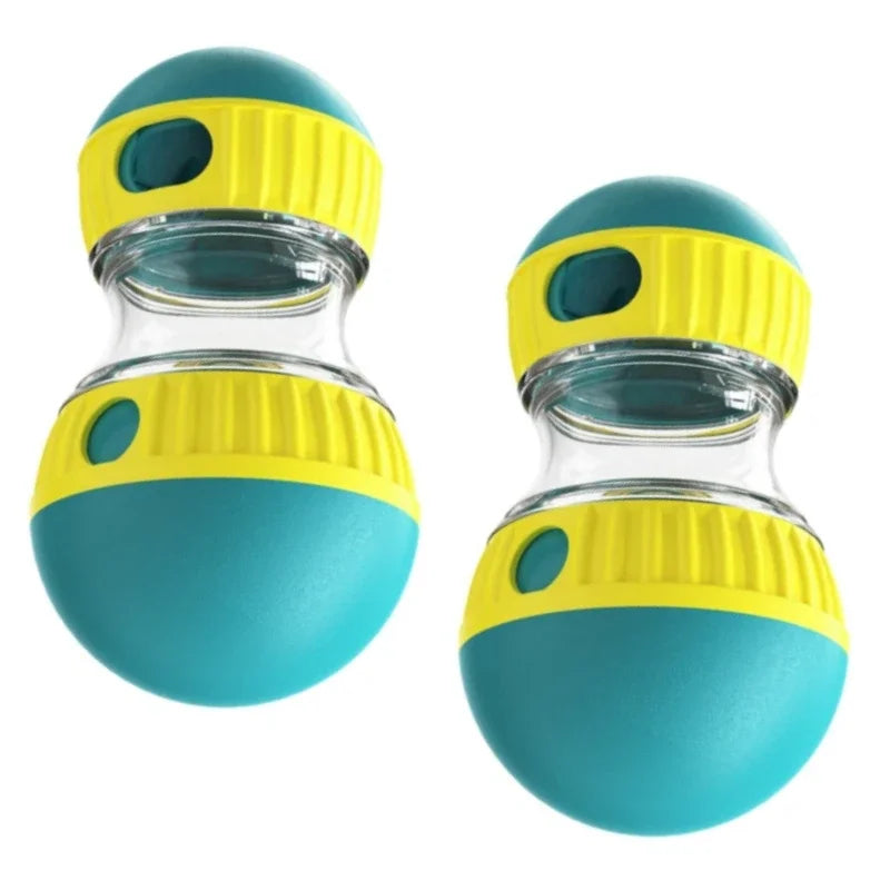 Interactive dog puzzle toy for mental stimulation and healthy eating, two turquoise color