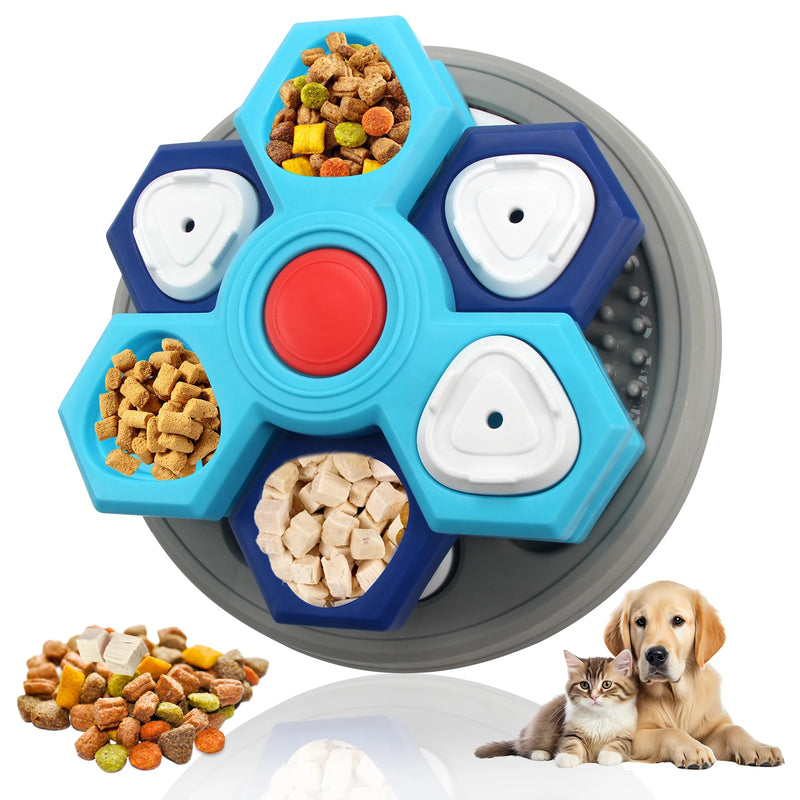 Slow feeding pet puzzle bowl for IQ stimulation and digestion, C3 color