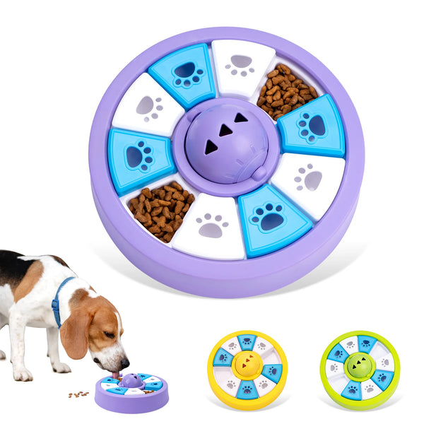 Puzzle-style slow feeder bowl for dogs and cats, non-slip base